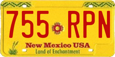 NM license plate 755RPN