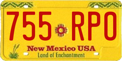 NM license plate 755RPO