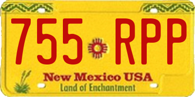 NM license plate 755RPP