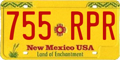 NM license plate 755RPR