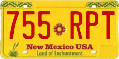 NM license plate 755RPT