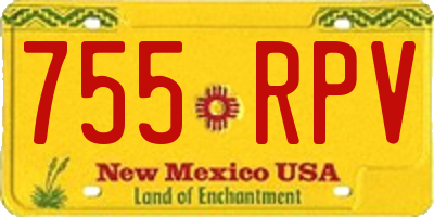 NM license plate 755RPV