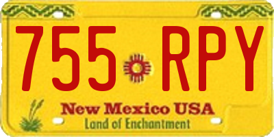 NM license plate 755RPY
