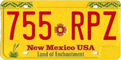 NM license plate 755RPZ