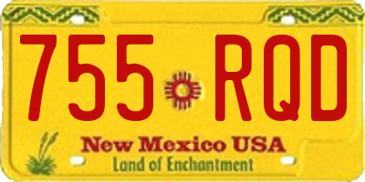 NM license plate 755RQD