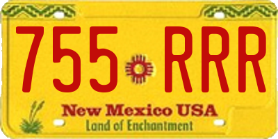 NM license plate 755RRR