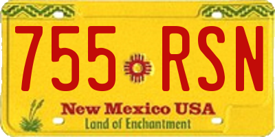 NM license plate 755RSN