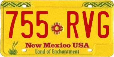 NM license plate 755RVG