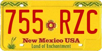 NM license plate 755RZC