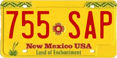 NM license plate 755SAP
