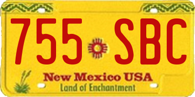 NM license plate 755SBC
