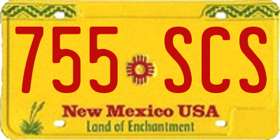 NM license plate 755SCS
