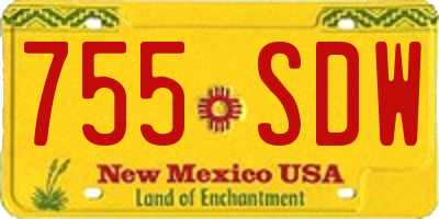 NM license plate 755SDW
