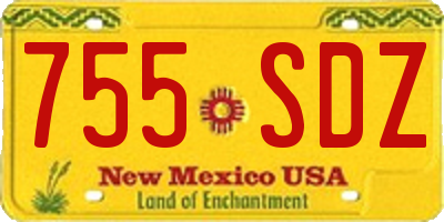 NM license plate 755SDZ