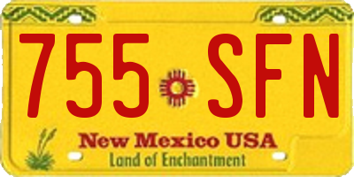 NM license plate 755SFN