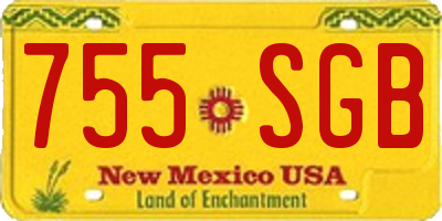 NM license plate 755SGB