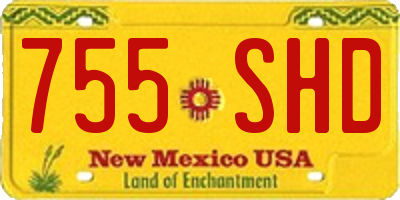 NM license plate 755SHD