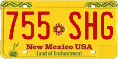 NM license plate 755SHG