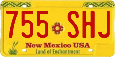 NM license plate 755SHJ