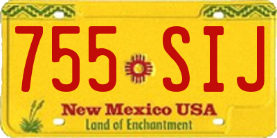 NM license plate 755SIJ