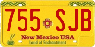 NM license plate 755SJB
