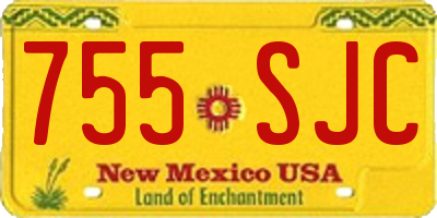 NM license plate 755SJC