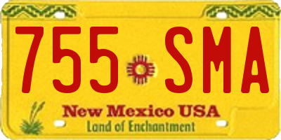 NM license plate 755SMA