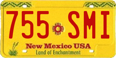 NM license plate 755SMI