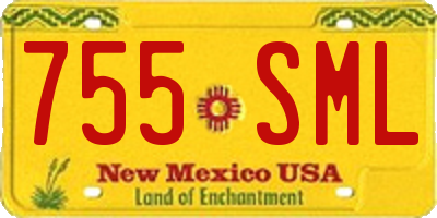 NM license plate 755SML