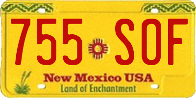 NM license plate 755SOF