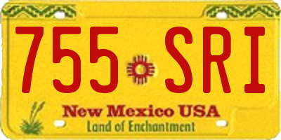 NM license plate 755SRI