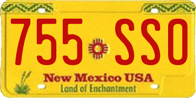 NM license plate 755SSO