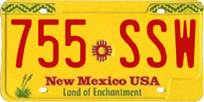 NM license plate 755SSW