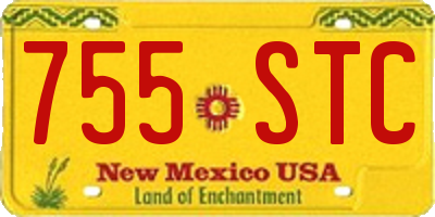 NM license plate 755STC