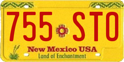 NM license plate 755STO
