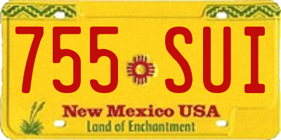 NM license plate 755SUI