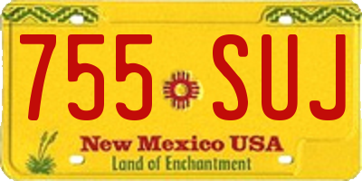 NM license plate 755SUJ