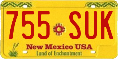 NM license plate 755SUK