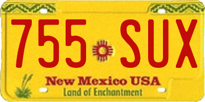 NM license plate 755SUX