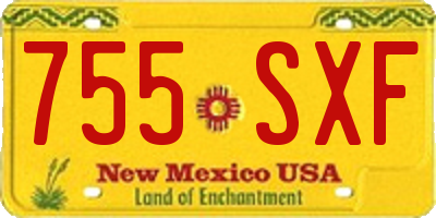NM license plate 755SXF