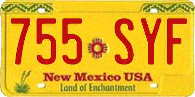 NM license plate 755SYF