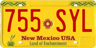 NM license plate 755SYL