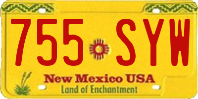 NM license plate 755SYW