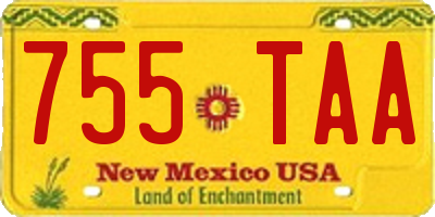 NM license plate 755TAA
