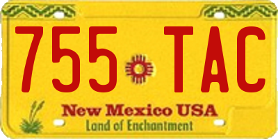 NM license plate 755TAC