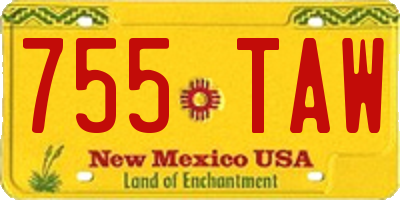 NM license plate 755TAW