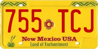 NM license plate 755TCJ
