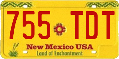 NM license plate 755TDT