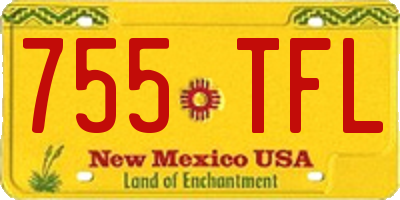 NM license plate 755TFL