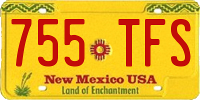 NM license plate 755TFS